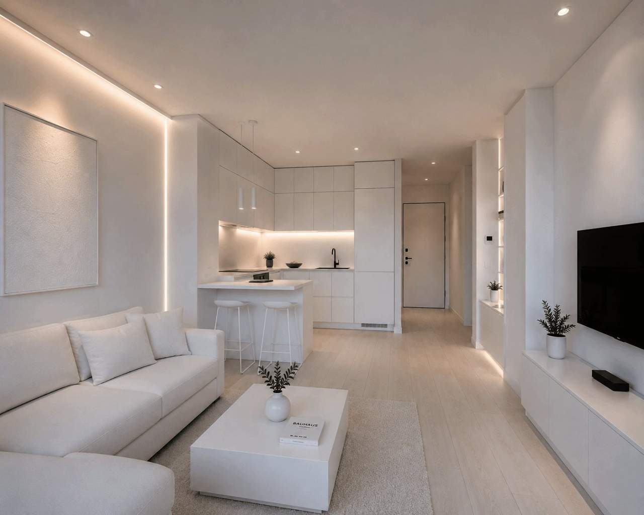 Minimal διαμέρισμα ψευδοροφή LED